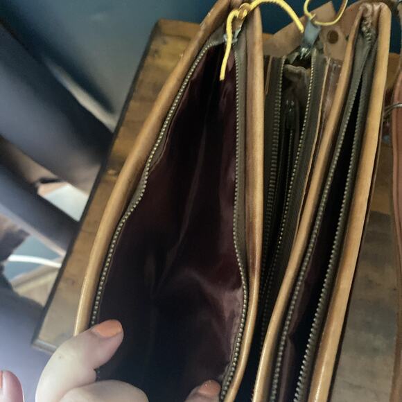 Vtg 70s Purse Leather Hand Tooled Brown Mexican Handbag Roses Floral Embossed - Picture 12 of 12